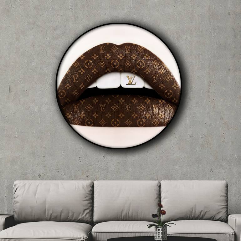 Lips series 3D Lenticular Fine Art Print - 36 Inches diameter - Limited  Edition of 8 Photography by Giuliano Bekor