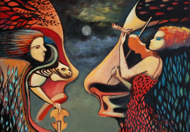 Original Contemporary Fantasy Painting by Rolandas ButkevičIus