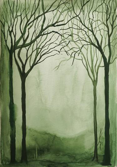 Original Modern Tree Paintings by Eva Nev