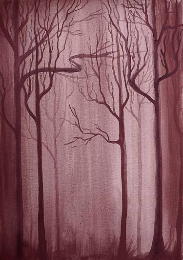 Original Minimalism Tree Paintings by Eva Nev