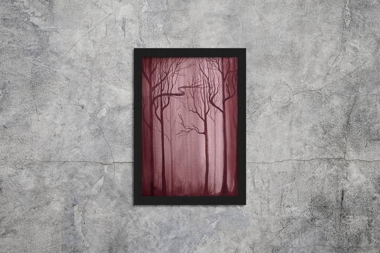 Original Minimalism Tree Painting by Eva Nev