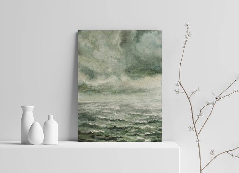 Original Figurative Seascape Painting by Eva Nev