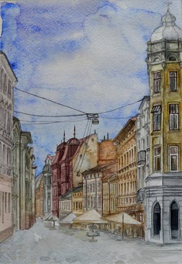 Original Documentary Architecture Paintings by Olga Ilyash