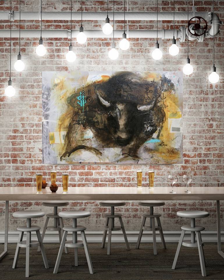 Original Expressionism Animal Painting by Edwidge De Mota