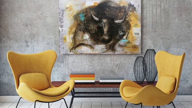 Original Expressionism Animal Painting by Edwidge De Mota