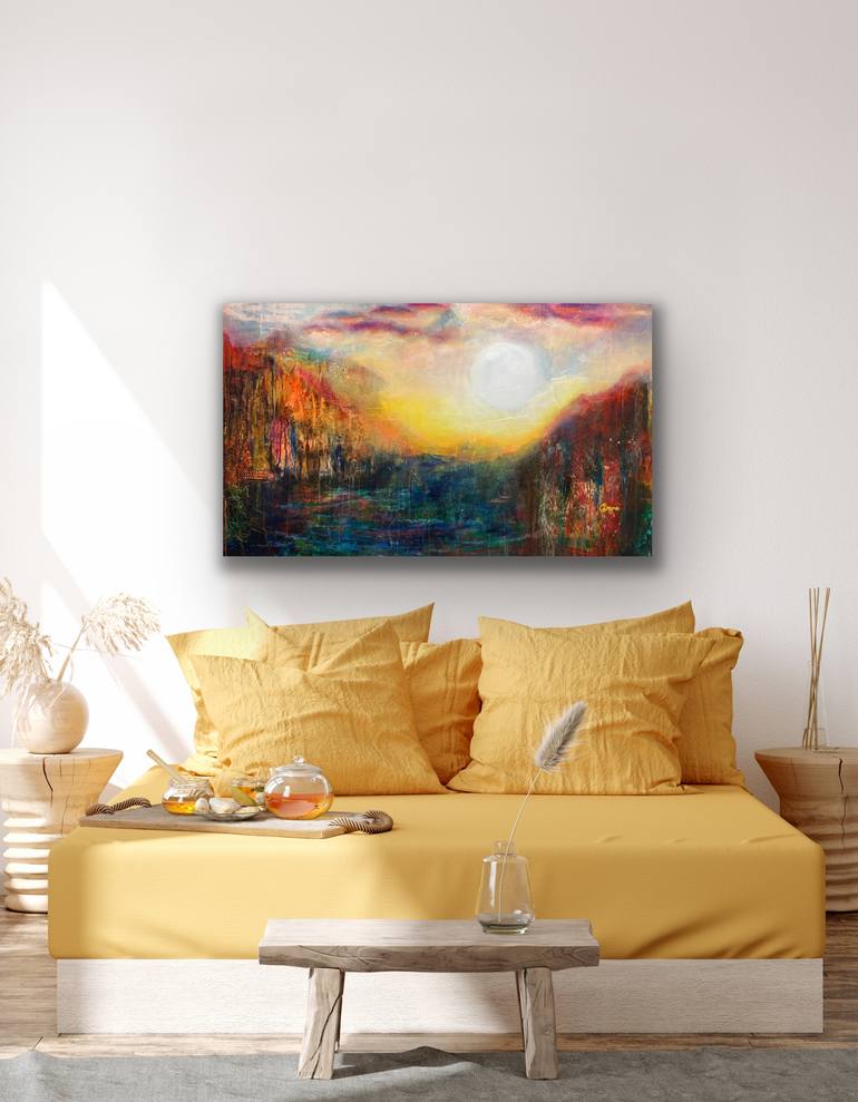 Original Abstract Expressionism Abstract Painting by Edwidge De Mota