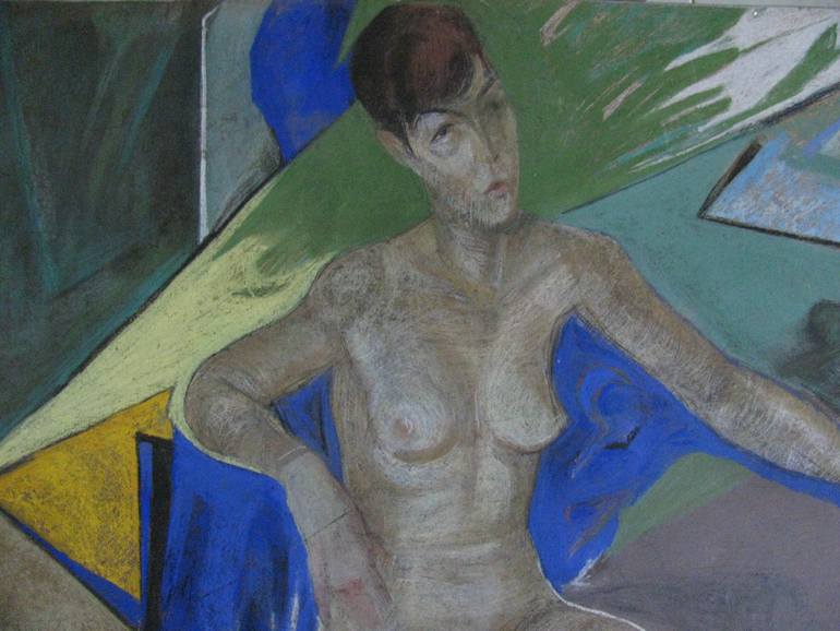 Original Abstract Expressionism Erotic Painting by Vlad Tretiak