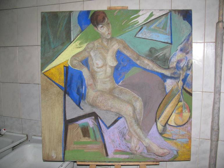 Original Abstract Expressionism Erotic Painting by Vlad Tretiak