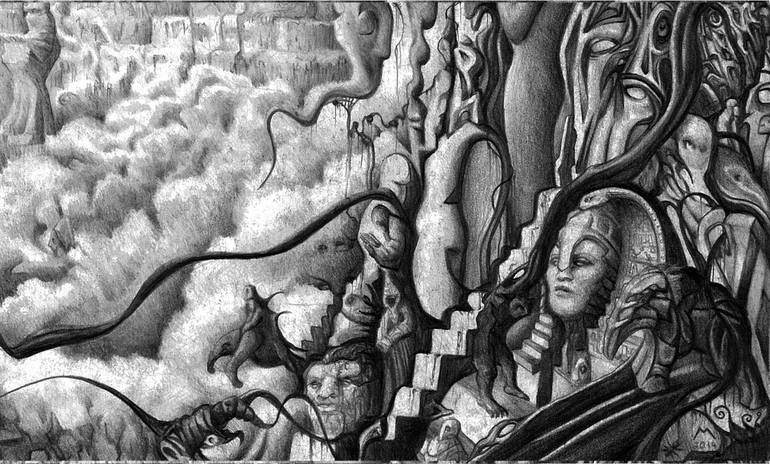 Original Surrealism Fantasy Drawing by Marcus Sprigens