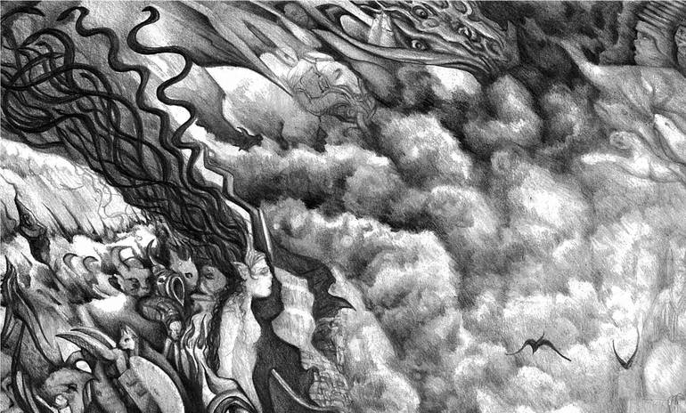 Original Surrealism Fantasy Drawing by Marcus Sprigens