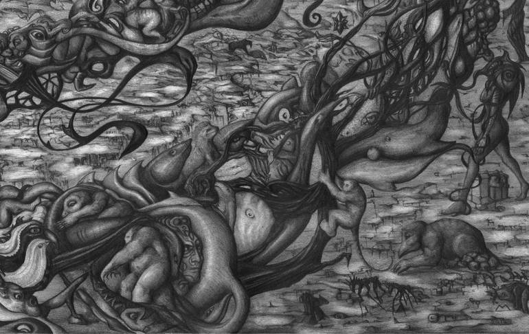 Original Surrealism Fantasy Drawing by Marcus Sprigens