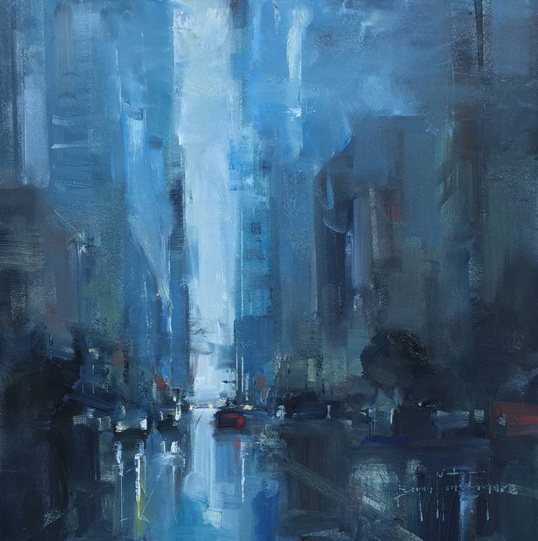 Mission Street Rain Painting by Bryan Mark Taylor | Saatchi Art