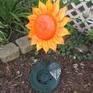 Ok, So all my work is NOT Dark and Scary ... But if you looked at ALL my work you would know that. This Guy is Heavy, and Bright and Fun to look at and admire. All steel fabrication with a heavy base. TIG Welded and Silica Brazed. Look close and you will see tiny copper metal flakes in the leafs. Painted and Cleared.