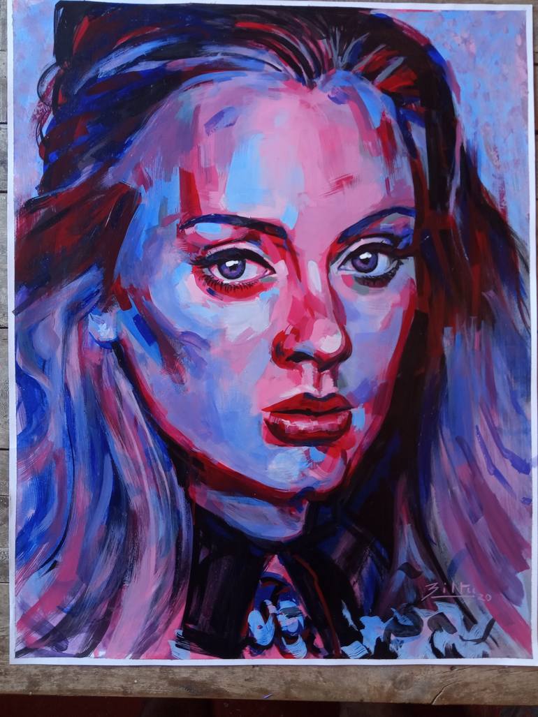 Original Abstract People Painting by Biltu Ghosh