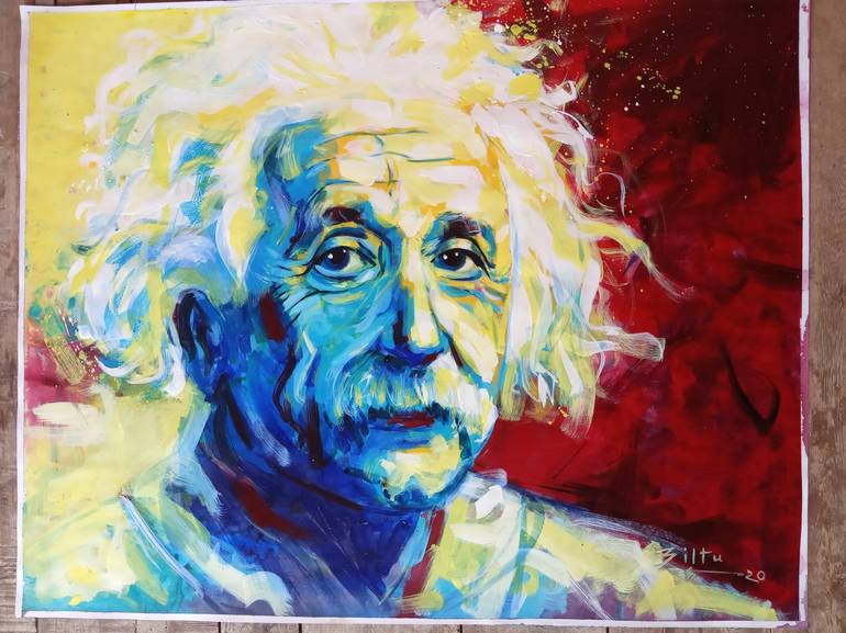 Albert Einstein Painting by Biltu Ghosh | Saatchi Art