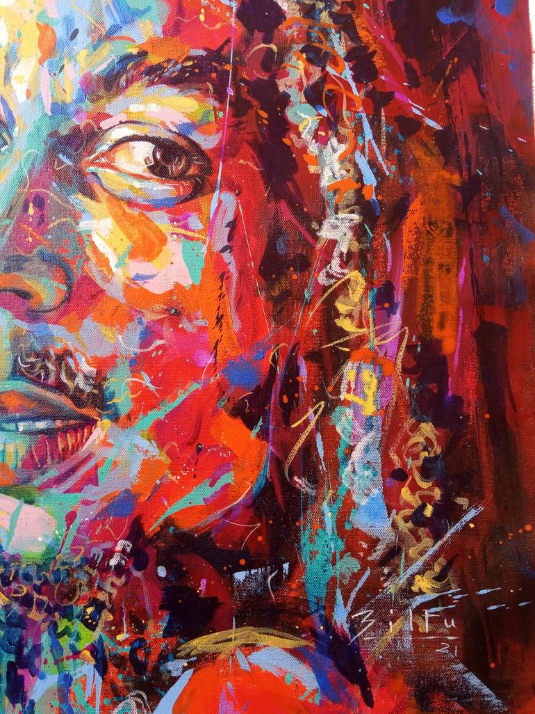 Original Portraiture Abstract Painting by Biltu Ghosh