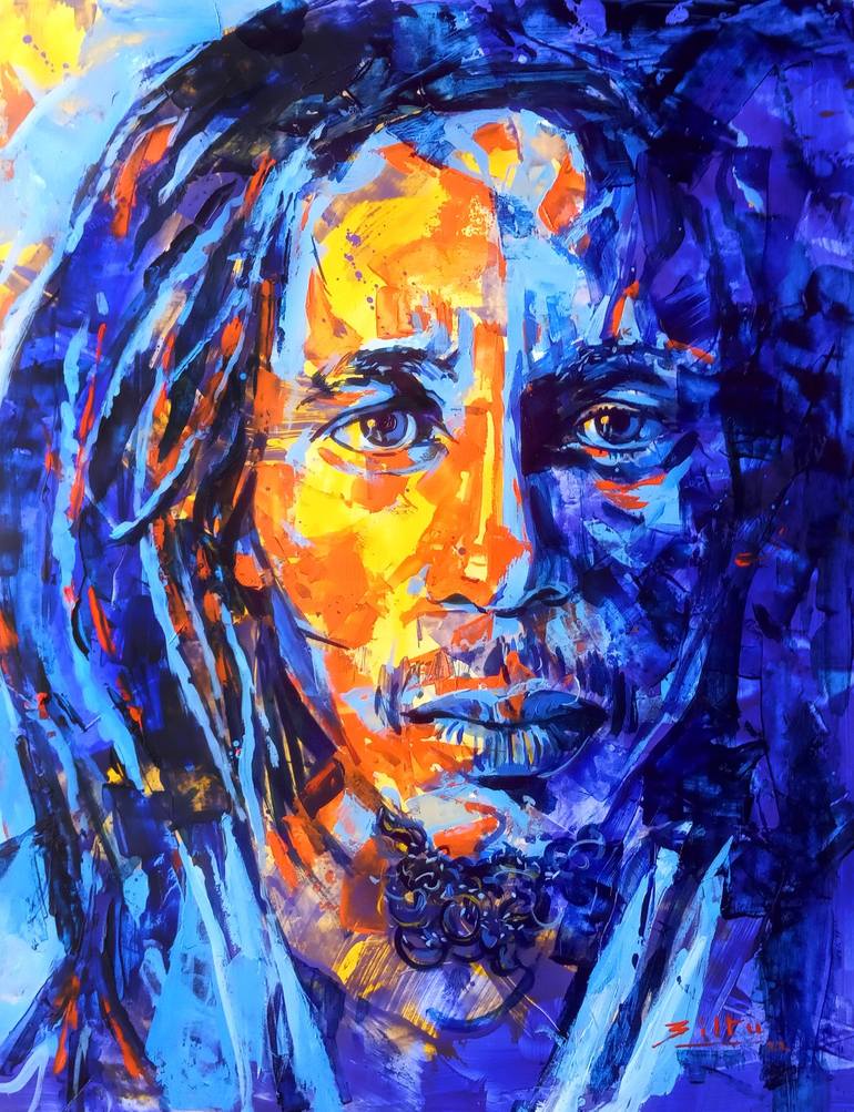 bob marley abstract art