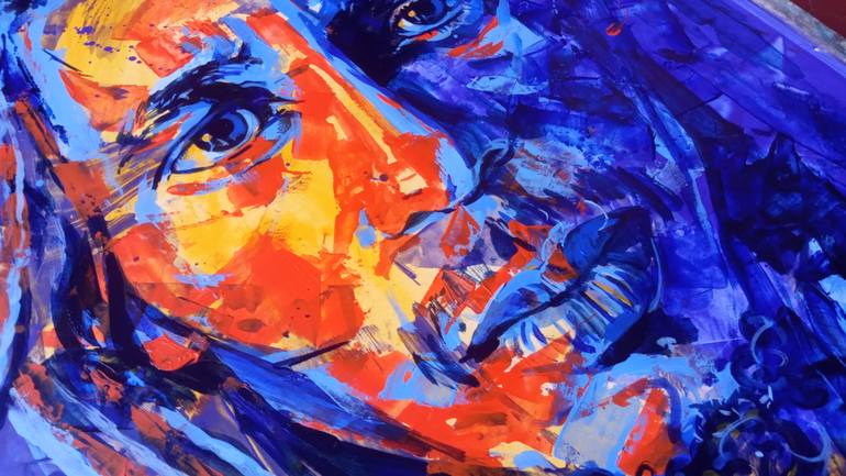 Original Abstract People Painting by Biltu Ghosh