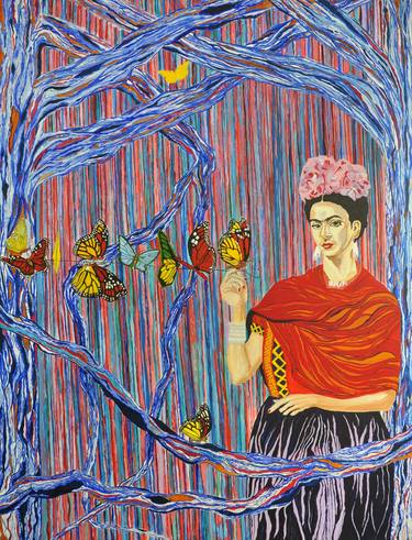 Blue Trees and Butterflies portrait of a Mexican Heroine thumb