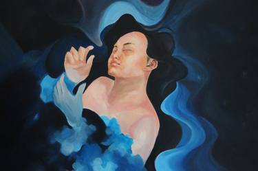 Original Art Nouveau Outer Space Painting by Yvette Yu