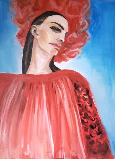 Original Abstract Expressionism Fashion Painting by Yvette Yu