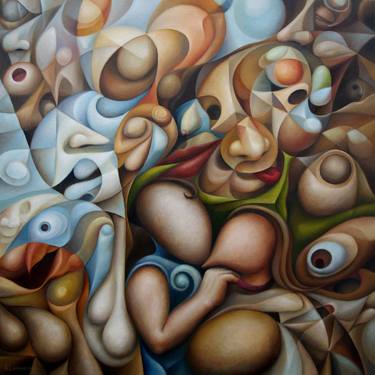 Original Cubism People Paintings by Alex Lavrov