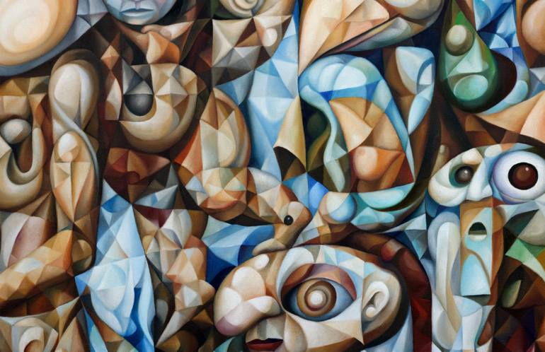 Original Cubism Science/Technology Painting by Alex Lavrov