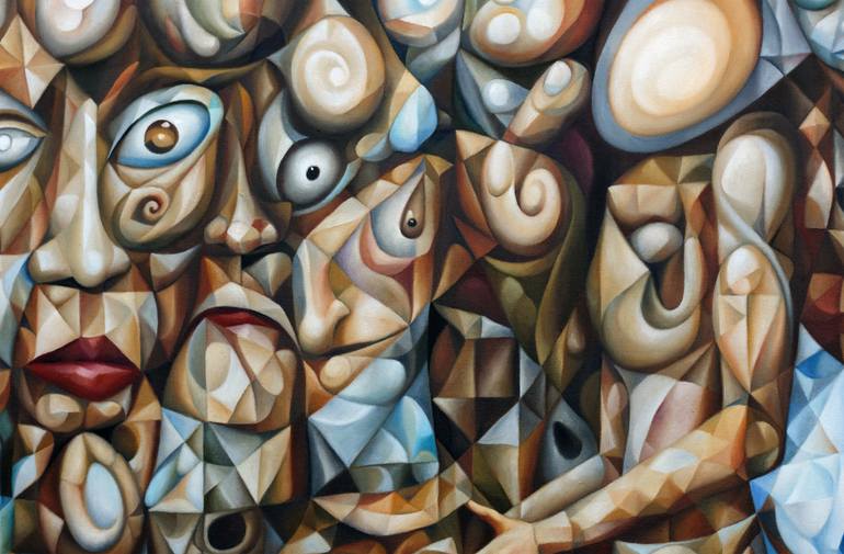 Original Cubism Science/Technology Painting by Alex Lavrov