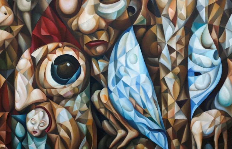 Original Cubism Science/Technology Painting by Alex Lavrov