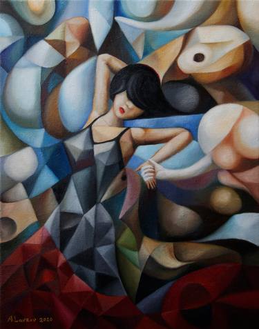 Print of Cubism Patterns Paintings by Alex Lavrov