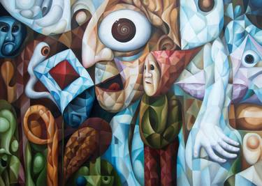 Original Cubism Science Paintings by Alex Lavrov