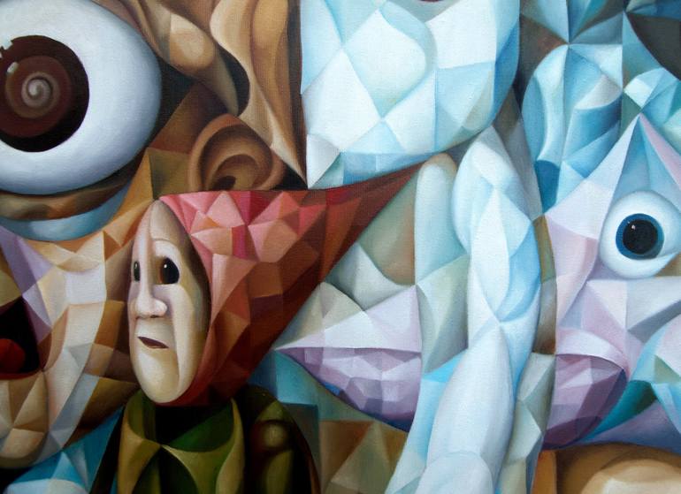 Original Cubism Science Painting by Alex Lavrov