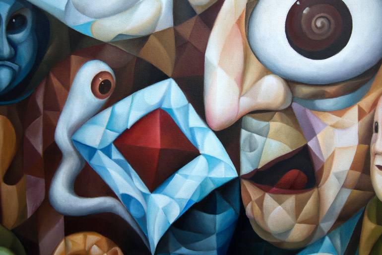 Original Cubism Science Painting by Alex Lavrov