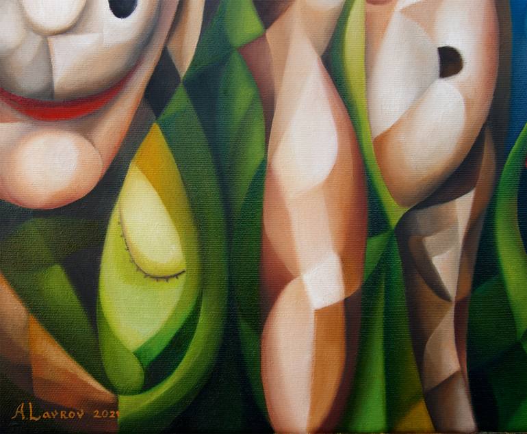 Original Cubism Science/Technology Painting by Alex Lavrov