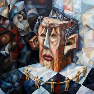 Print of Cubism People Paintings by Alex Lavrov