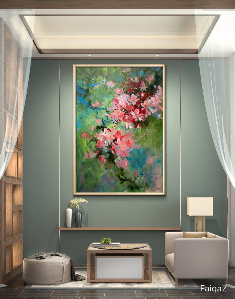 Original Contemporary Floral Painting by Faiqa Uppal