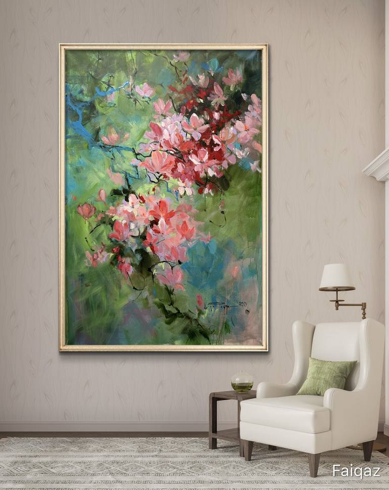 Original Contemporary Floral Painting by Faiqa Uppal