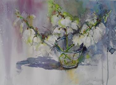 Yucca Blooming In Glass Vase Painting By Faiqa Uppal Saatchi Art