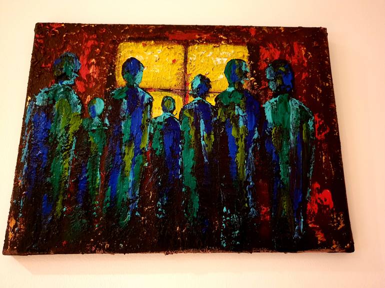 Original Abstract People Painting by Georgiana Luiza Nicolae 