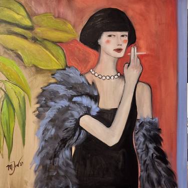 Original Art Deco Women Paintings by Maya Jimsheleishvili