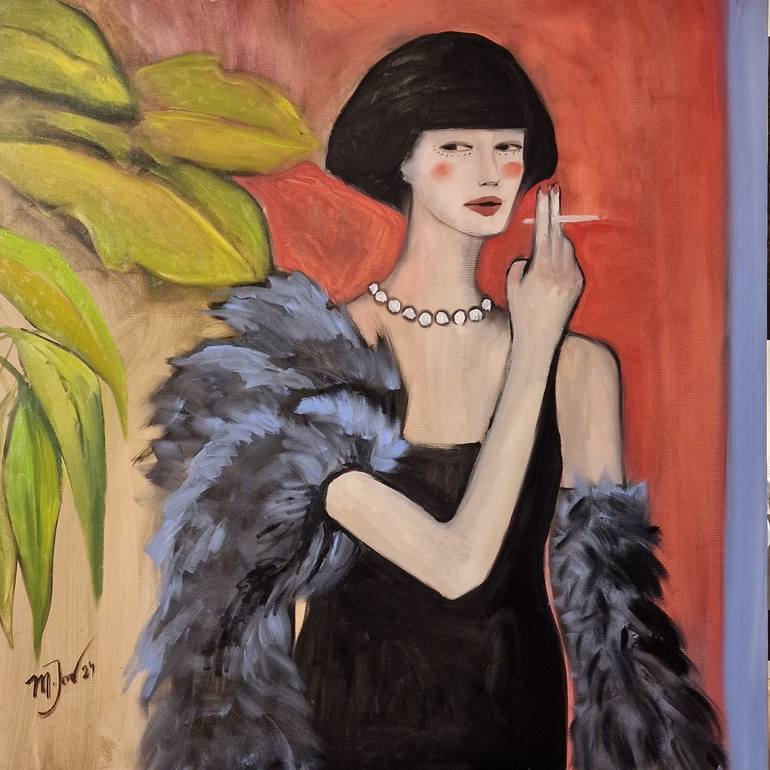 Original Art Deco Women Paintings by Maya Jimsheleishvili