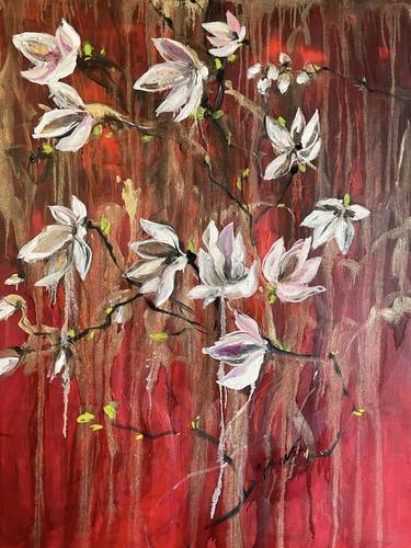 Original Figurative Floral Painting by Maya Jimsheleishvili