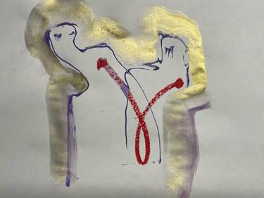 Original Contemporary Love Drawing by Maya Jimsheleishvili