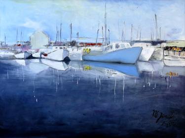 Original Fine Art Boat Paintings by Maya Jimsheleishvili