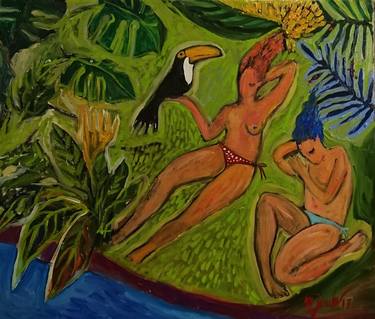 Print of Expressionism Nude Paintings by Maya Jimsheleishvili