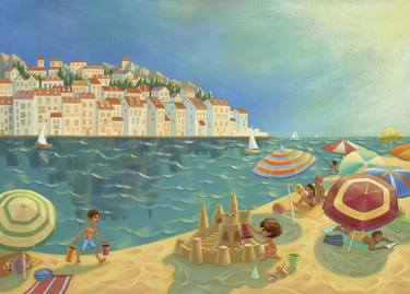 Original Illustration Beach Paintings by Dany Paragouteva