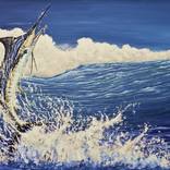 Steelhead fly fishing Painting by Juan Serra