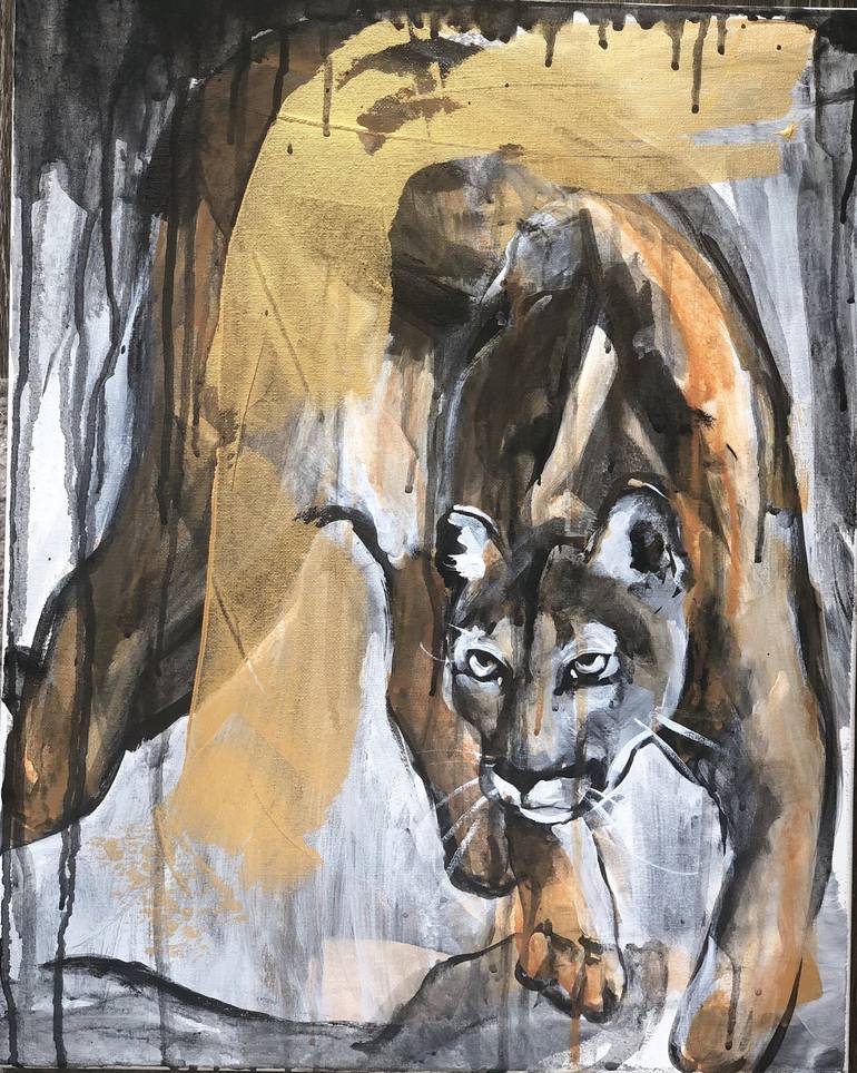 Mountain Lion of Quarantine Painting by Vidya Rani Alur Silina