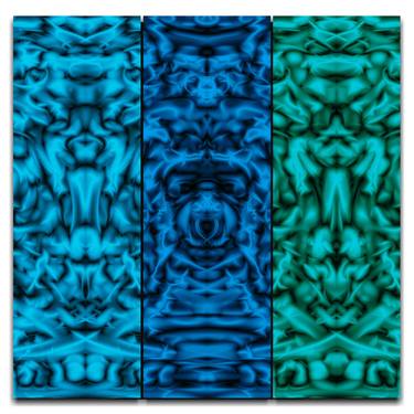 Civilization Abstract Multi-panel Dye Sublimation Print on Aluminum Hand Tinted with Ink and Acrylic Glaze - Limited Edition 1 of 1 thumb