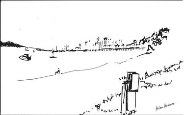 Original Realism Beach Drawings by Helen Kramer